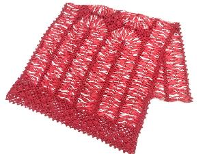 リサイクル　リボン刺繍花模様レースショール